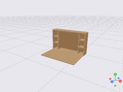 bureau pliable etagere
